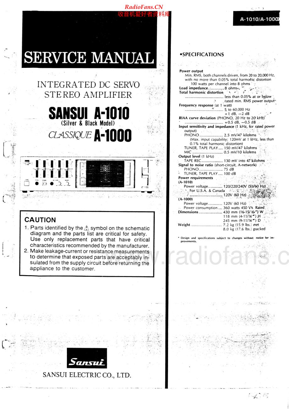 Sansui-A1010-int-sch 维修电路原理图.pdf_第1页