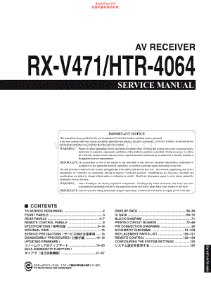 Yamaha-HTR4064-avr-sm 维修电路原理图.pdf