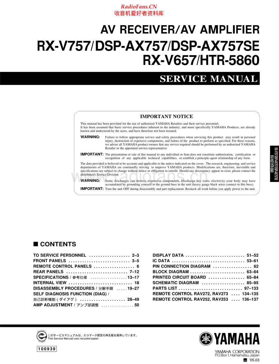 Yamaha-HTR5860-avr-sm 维修电路原理图.pdf_第1页