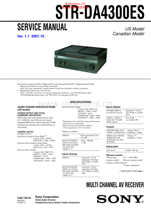 Sony-STRDA4300ES-avr-sm 维修电路原理图.pdf