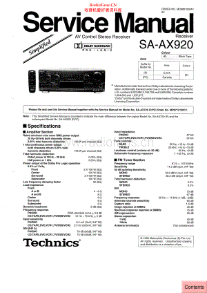 Technics-SAAX920-avr-sm 维修电路原理图.pdf