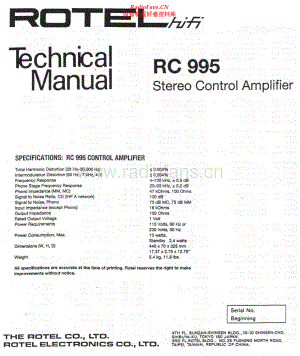 Rotel-RC995-pre-sm 维修电路原理图.pdf