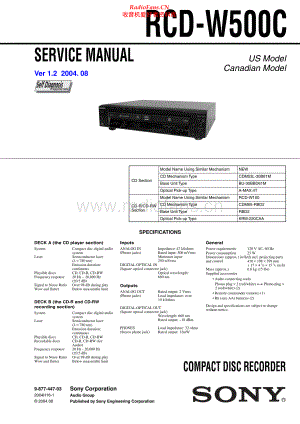 Sony-RCDW500C-rcd-sm 维修电路原理图.pdf