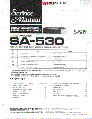 Pioneer-SA530-int-sm 维修电路原理图.pdf