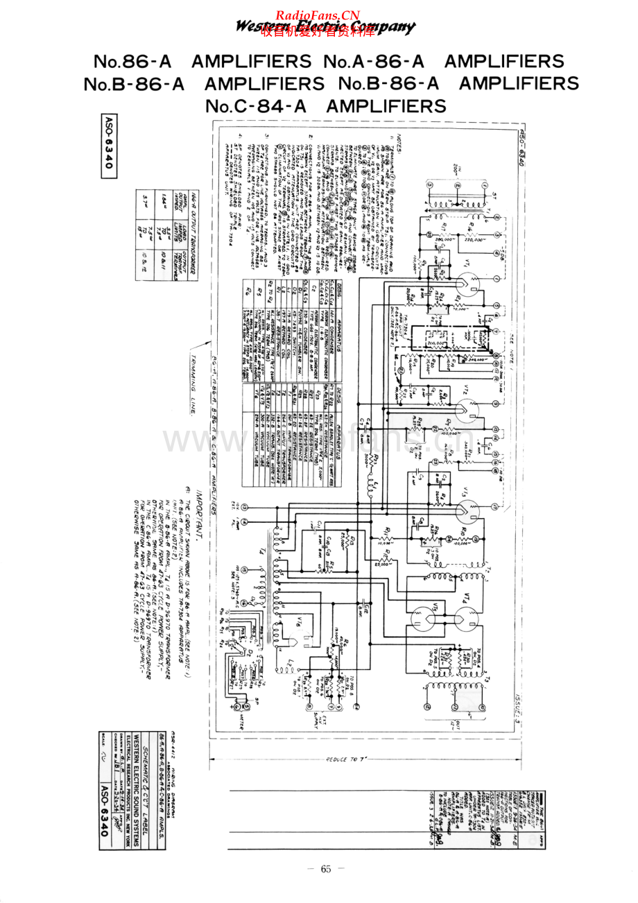 WesternElectric-B86A-amp-sch 维修电路原理图.pdf_第1页