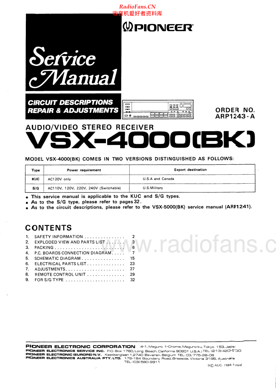 Pioneer-VSX4000-avr-sch 维修电路原理图.pdf_第1页