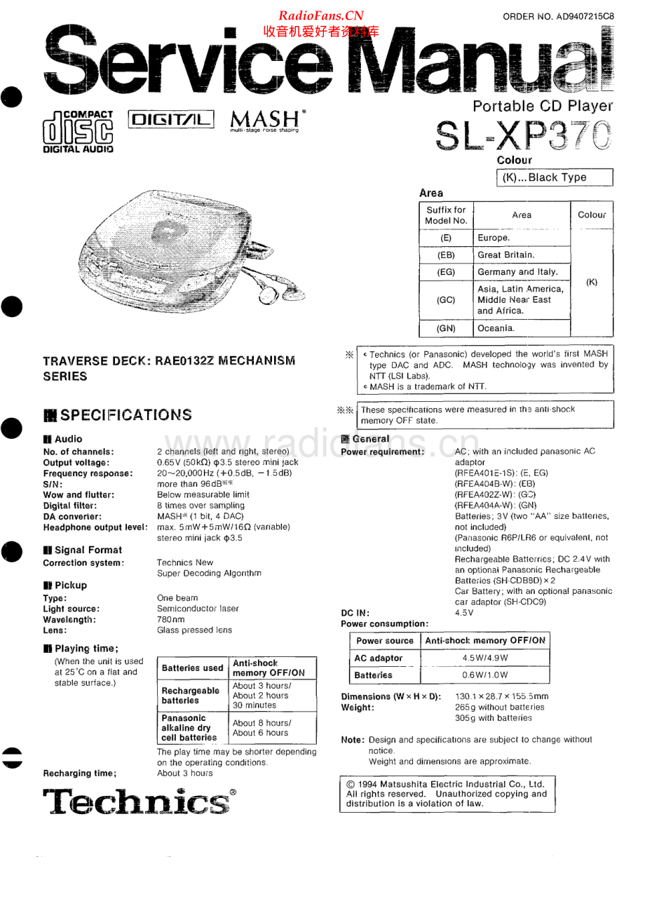 Technics-SLXP370-dm-sm(1) 维修电路原理图.pdf_第1页
