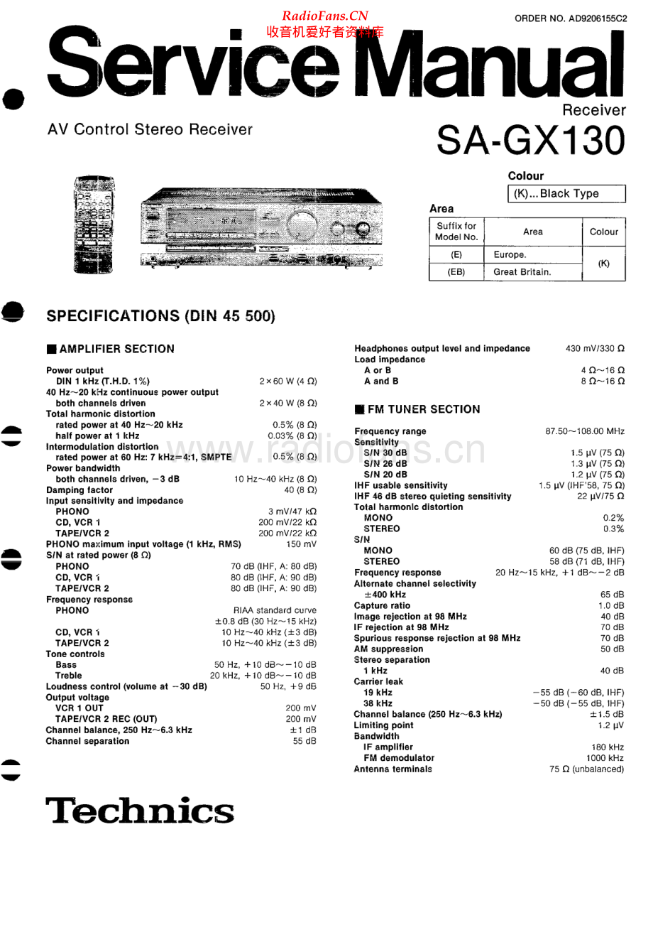 Technics-SAGX130-avr-sm 维修电路原理图.pdf_第1页