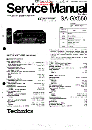 Technics-SAGX550-avr-sm 维修电路原理图.pdf