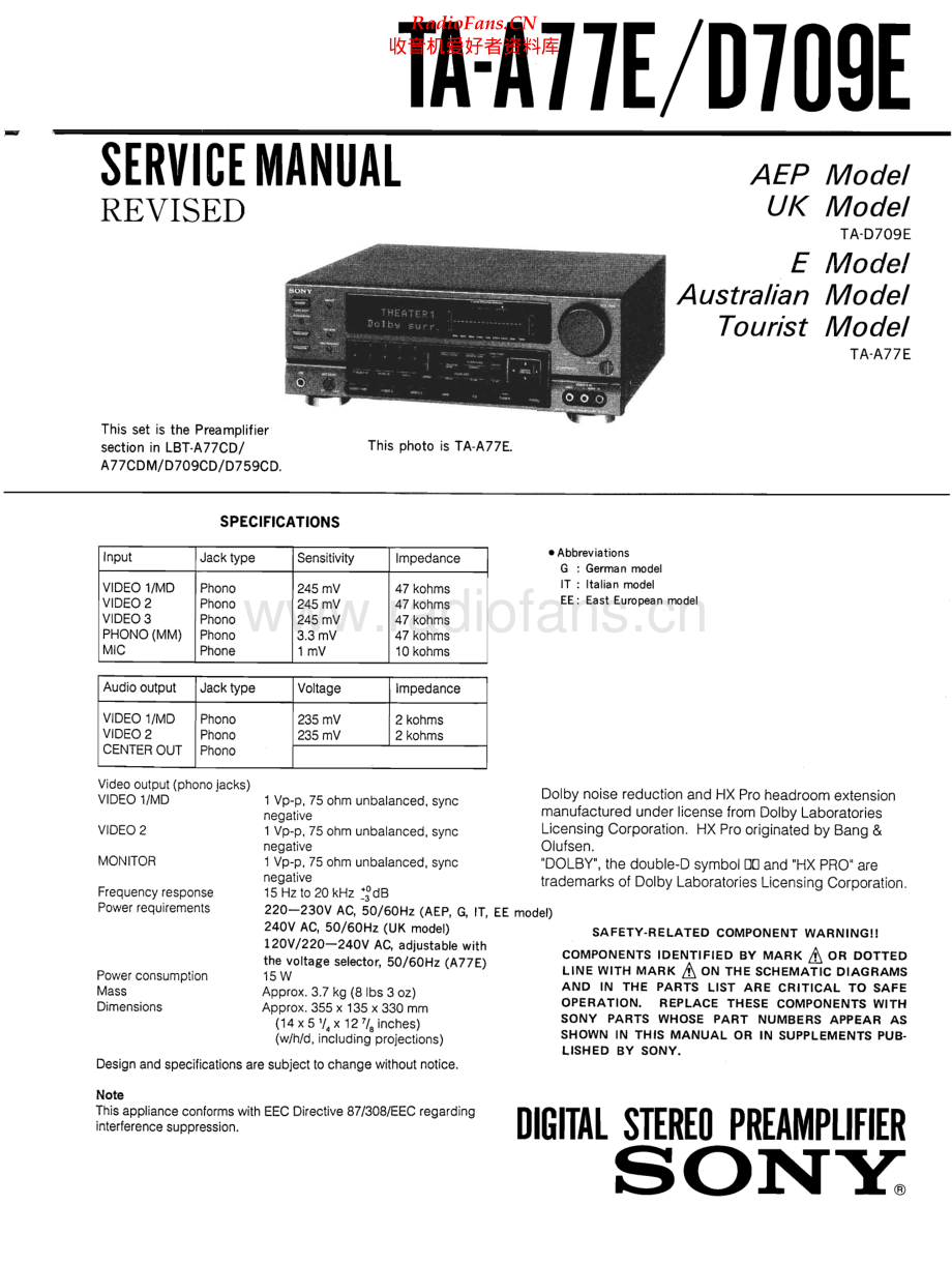 Sony-TAD709E-int-sm 维修电路原理图.pdf_第1页