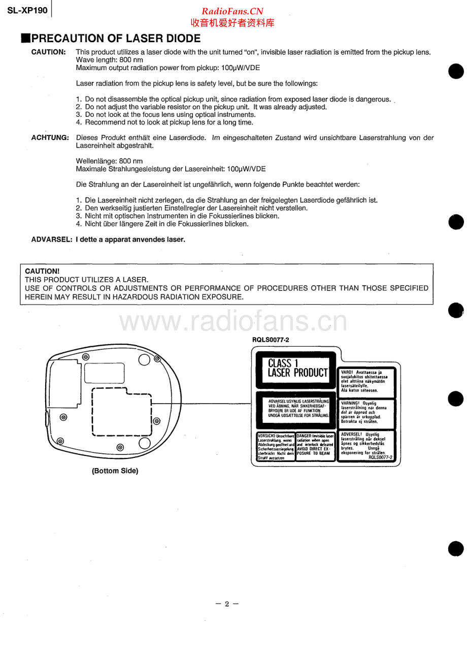Technics-SLXP190-dm-sm(1) 维修电路原理图.pdf_第2页