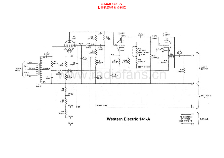 WesternElectric-WE141A-amp-sch 维修电路原理图.pdf_第1页