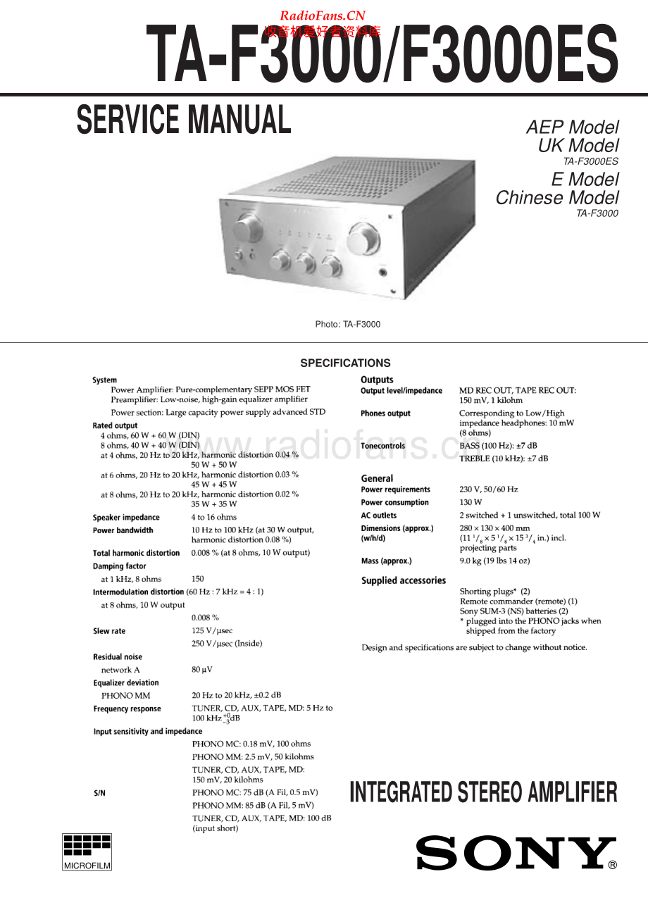 Sony-TAF3000-int-sm 维修电路原理图.pdf_第1页