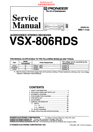 Pioneer-VSX806RDS-avr-sm 维修电路原理图.pdf