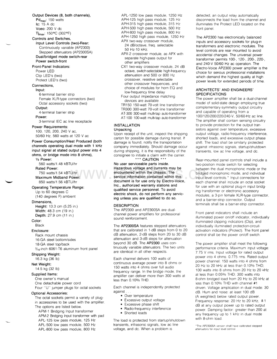 ElectroVoice-AP2300SA-pwr-sm维修电路原理图.pdf_第3页