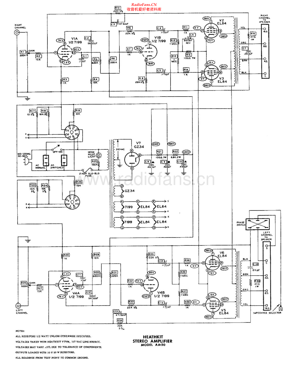 Heathkit-AA30-pwr-sch 维修电路原理图.pdf_第1页