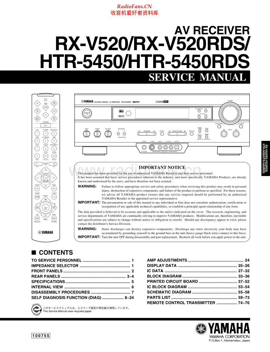 Yamaha-HTR5450RDS-avr-sm 维修电路原理图.pdf_第1页