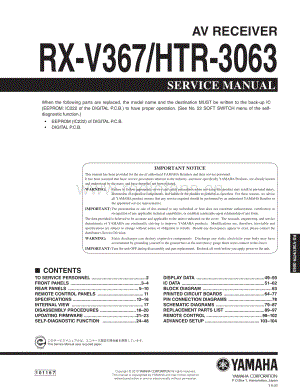 Yamaha-HTR3063-avr-sm 维修电路原理图.pdf