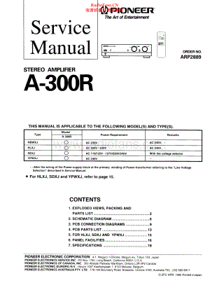 Pioneer-A300R-int-sm 维修电路原理图.pdf