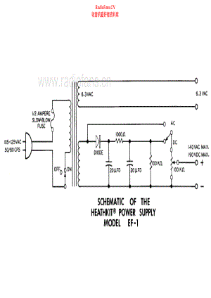 Heathkit-EF1-psu-sch 维修电路原理图.pdf