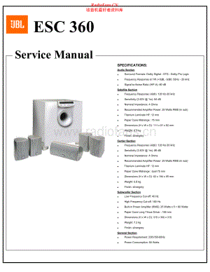 JBL-ESC360-sur-sm 维修电路原理图.pdf
