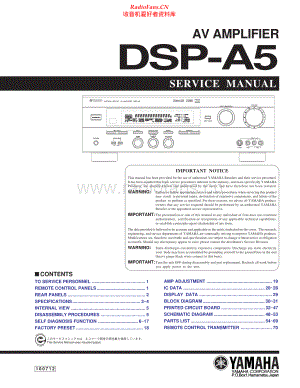 Yamaha-DSPA5-avr-sm 维修电路原理图.pdf