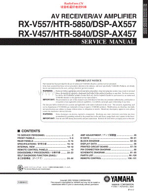 Yamaha-DSPAX457-avr-sm 维修电路原理图.pdf