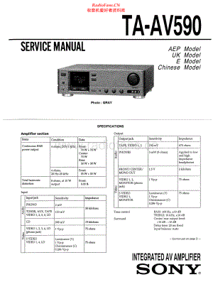 Sony-TAAV590-int-sm 维修电路原理图.pdf