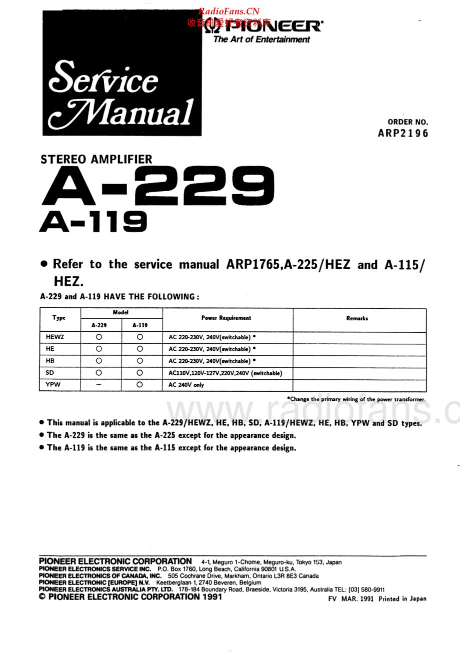 Pioneer-A119-int-sm 维修电路原理图.pdf_第1页