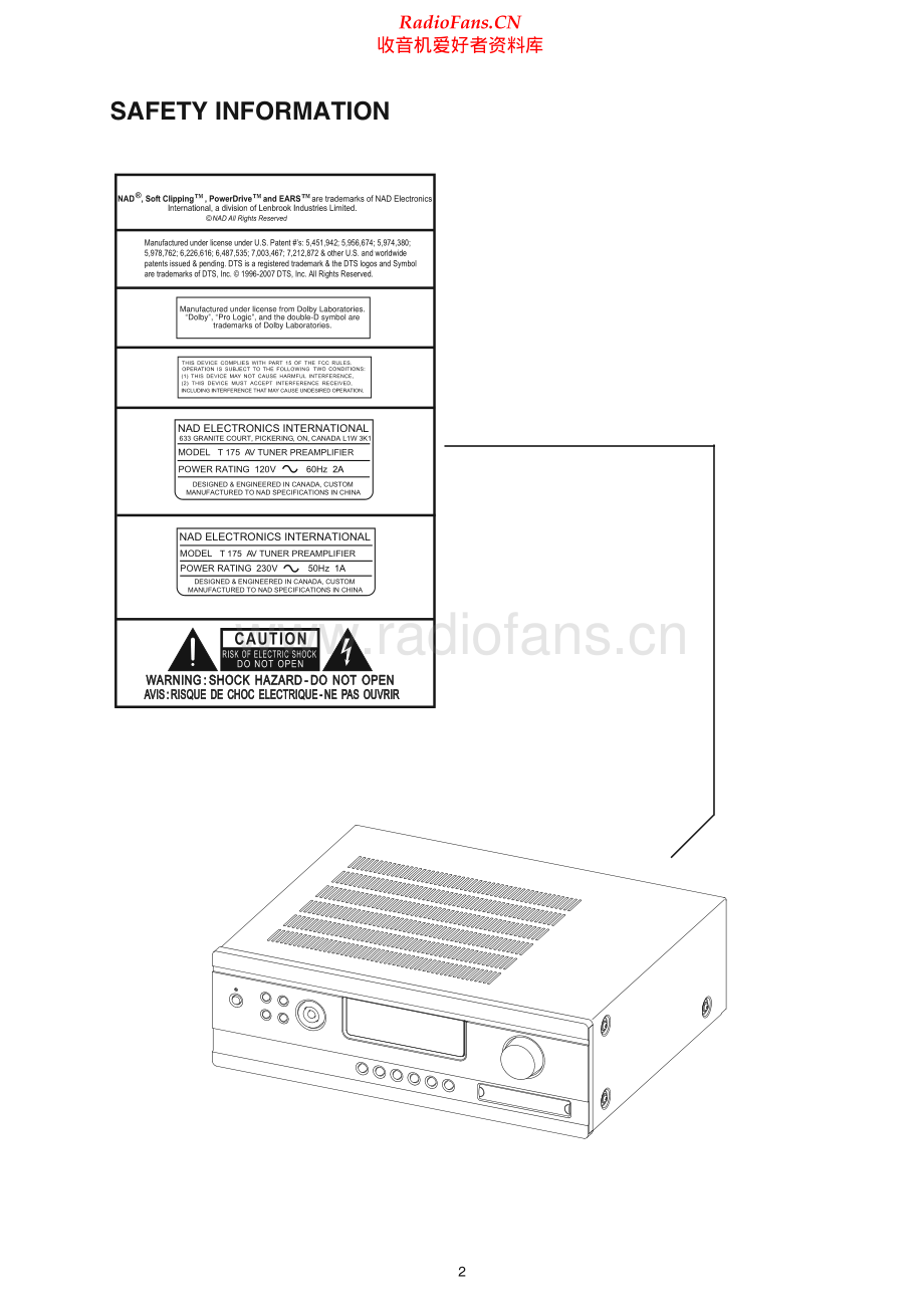 NAD-T175-int-sm 维修电路原理图.pdf_第2页