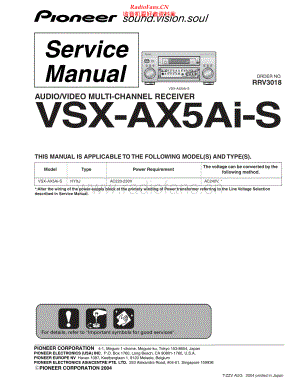 Pioneer-VSXAX5AiS-avr-sm 维修电路原理图.pdf