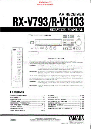 Yamaha-RV1103-avr-sm(1) 维修电路原理图.pdf