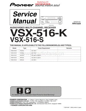Pioneer-VSX516K-avr-sm 维修电路原理图.pdf