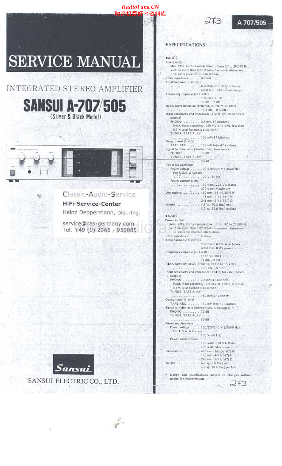 Sansui-A505-int-sm 维修电路原理图.pdf_第1页