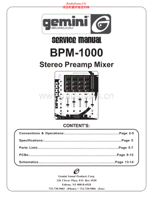 Gemini-BPM1000-mix-sm维修电路原理图.pdf