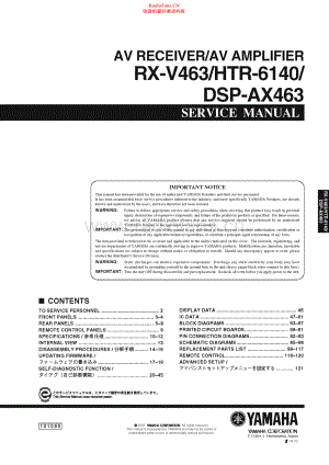Yamaha-DSPAX463-avr-sm 维修电路原理图.pdf