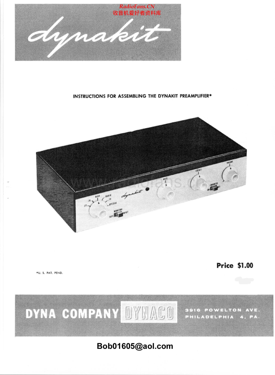 Dynaco-PAM1-pre-sm维修电路原理图.pdf_第1页