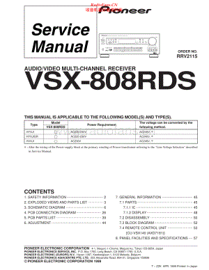 Pioneer-VSX808RDS-avr-sm 维修电路原理图.pdf