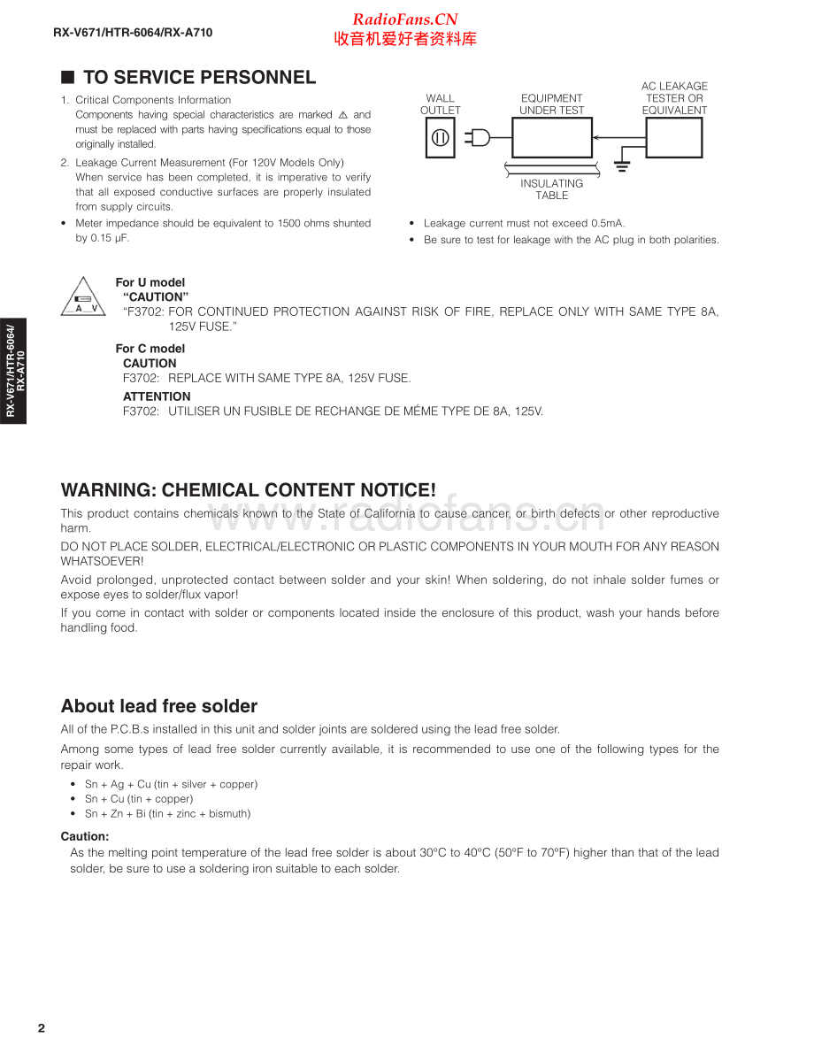 Yamaha-RXV671-avr-sm 维修电路原理图.pdf_第2页