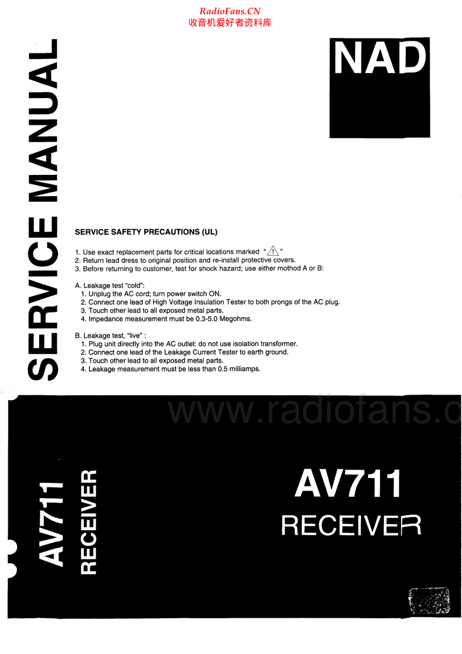 NAD-AV711-avr-sm 维修电路原理图.pdf_第1页