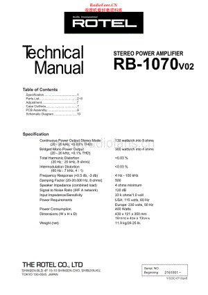Rotel-RB1070_v02-pwr-sm 维修电路原理图.pdf