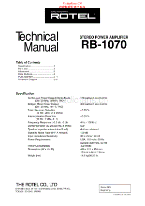 Rotel-RB1070-pwr-sm 维修电路原理图.pdf