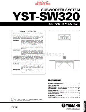Yamaha-YSTSW320-sub-sm 维修电路原理图.pdf
