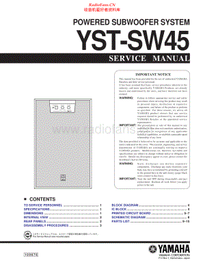 Yamaha-YSTSW45-sub-sm(1) 维修电路原理图.pdf