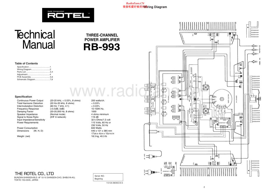 Rotel-RB993-pwr-sm 维修电路原理图.pdf_第1页