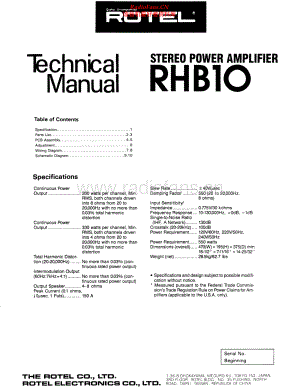 Rotel-RHB10-pwr-sm 维修电路原理图.pdf