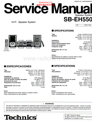 Technics-SBEH550-spk-sm 维修电路原理图.pdf