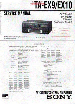 Sony-TAEX9-avr-sm 维修电路原理图.pdf