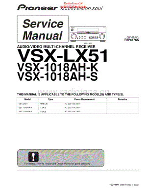 Pioneer-VSXLX51-avr-sm 维修电路原理图.pdf