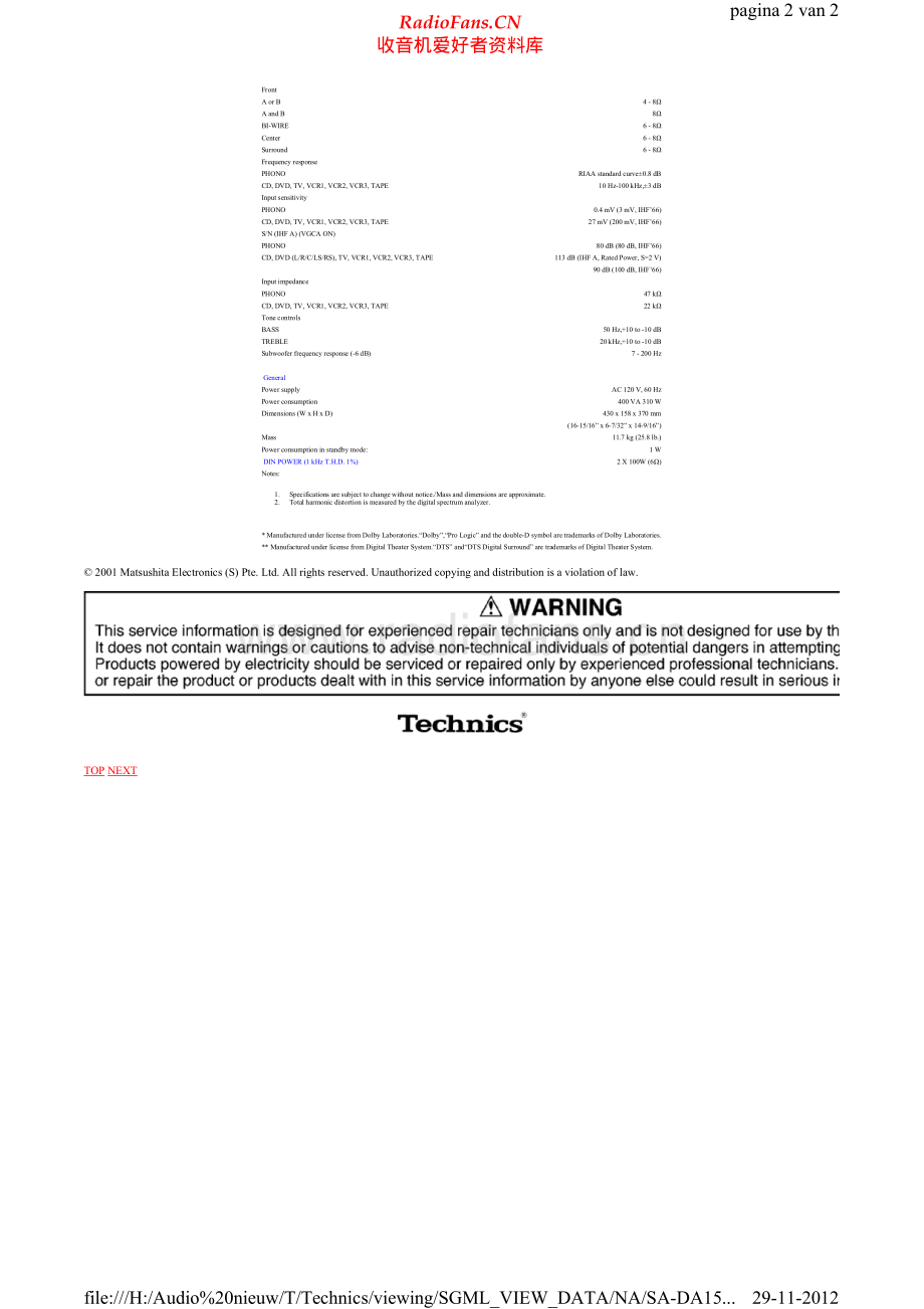 Technics-SADA15-avr-sch 维修电路原理图.pdf_第2页